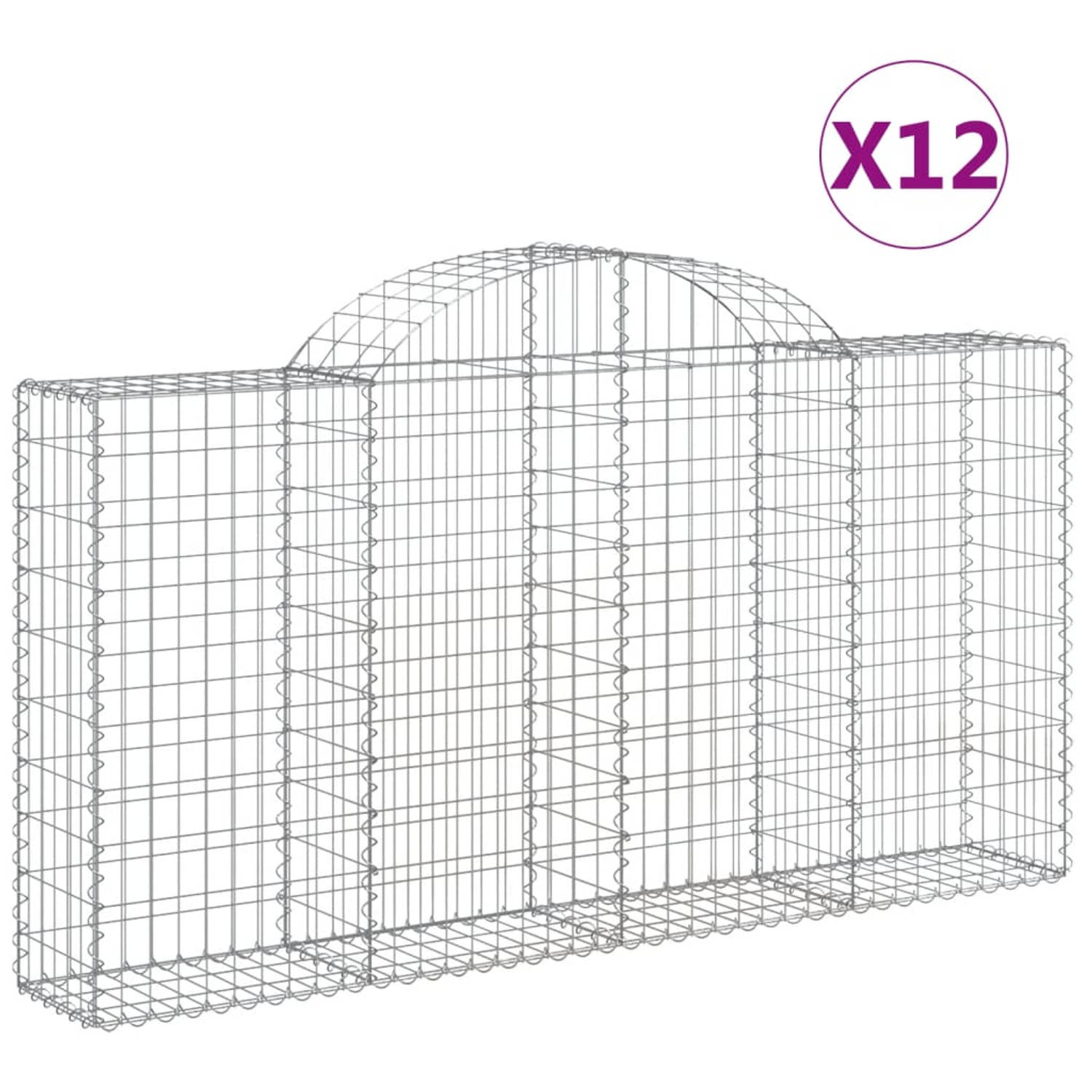 The Living Store Schanskorf 200 x 30 x 100/120 cm - roestbestendig gegalvaniseerd ijzer - decoratieve tuinbarrières