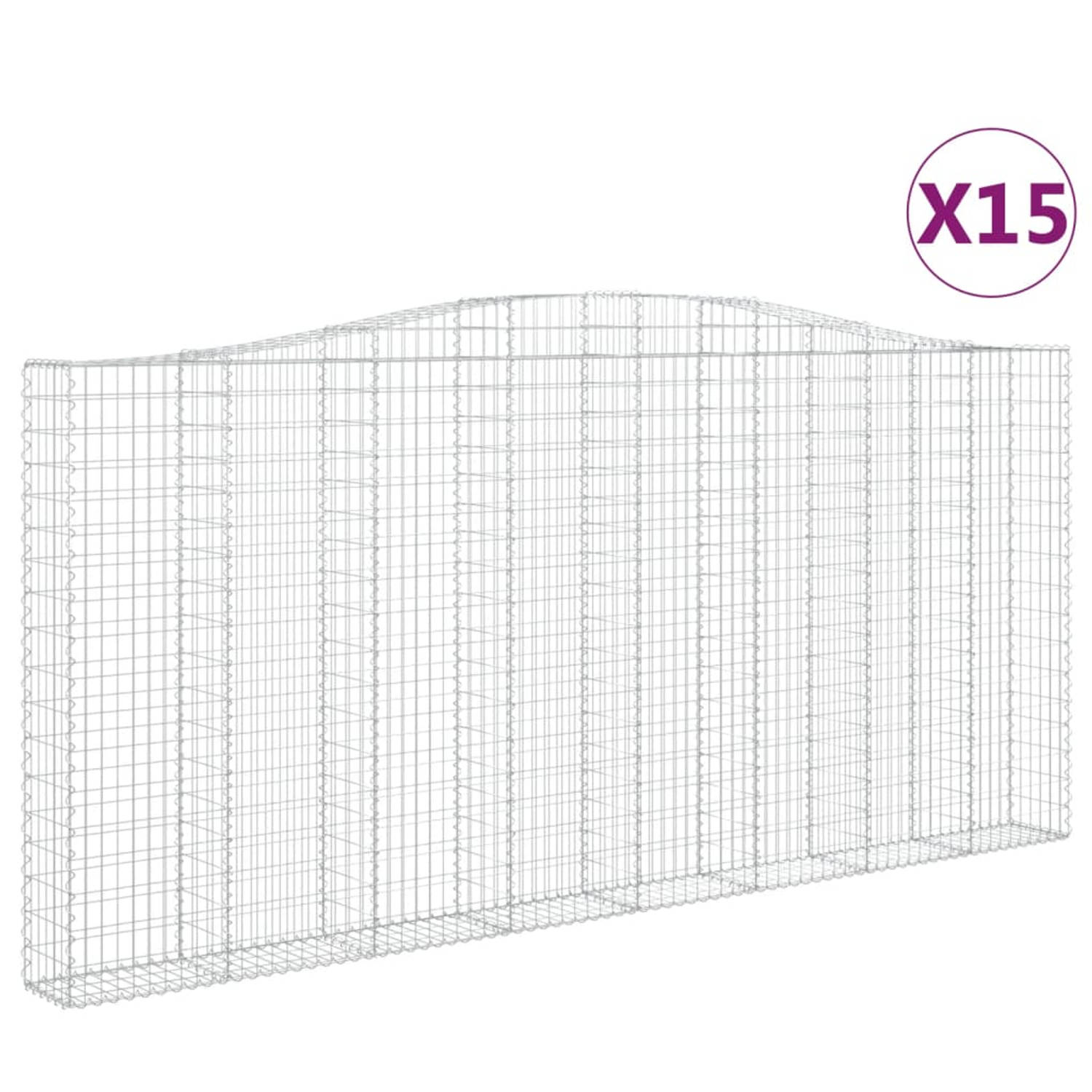 The Living Store Schanskorf gabion 400x30x180/200 cm - geluidsisolerend en decoratief