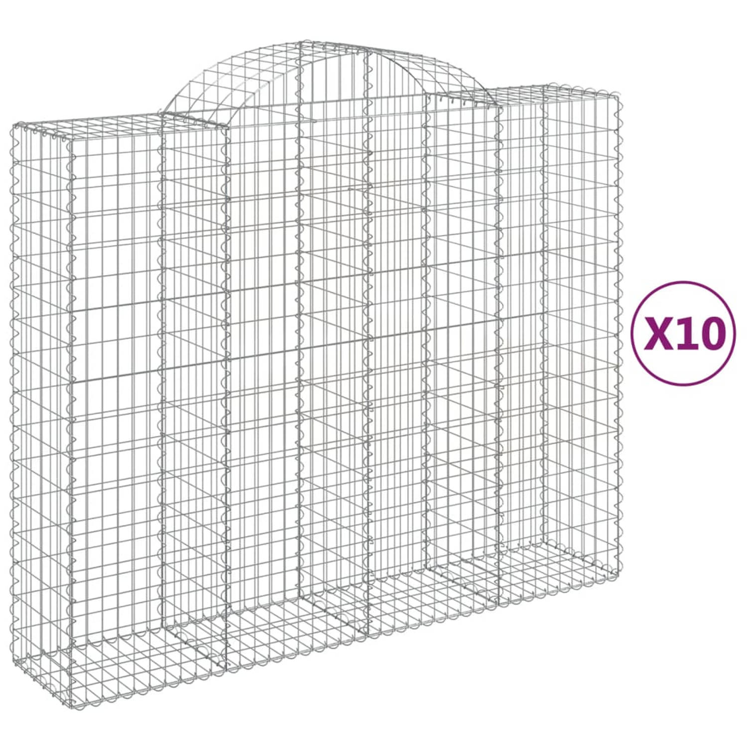 The Living Store Schanskorf Decoratieve Tuinbarrière 200 x 50 x 160/180 cm - Gegalvaniseerd ijzer