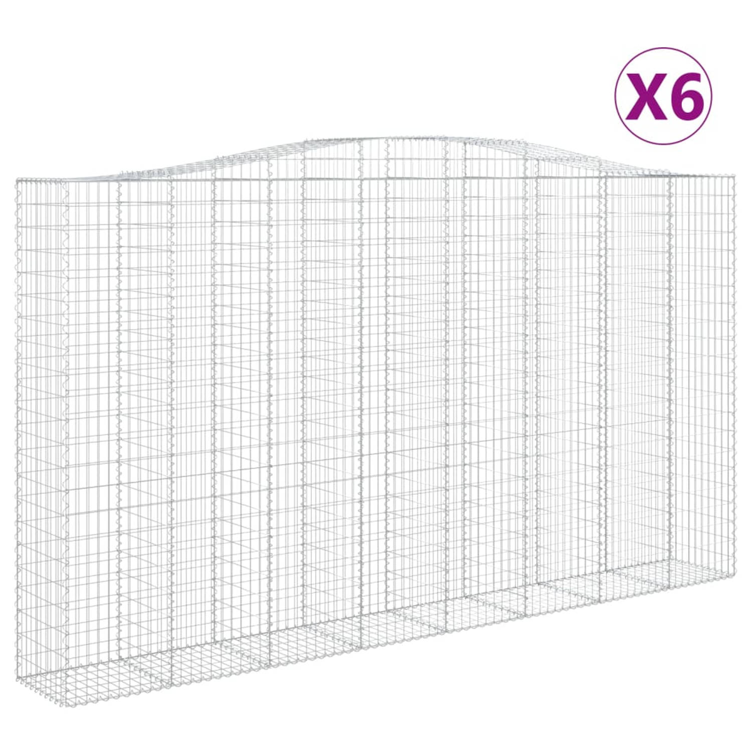 The Living Store Schanskorf Gabion 400 x 50 x 220/240 cm - Gegalvaniseerd ijzer