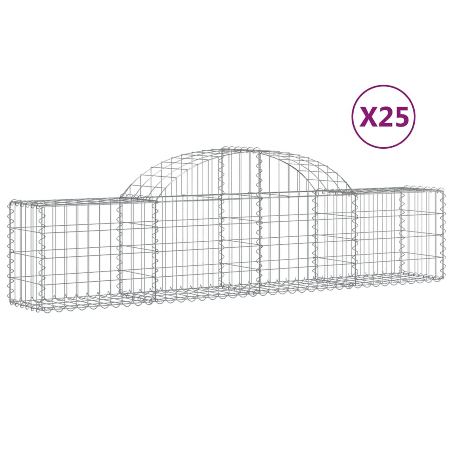 The Living Store Schanskorf Gabion - 200 x 30 x 40/60 cm - Gegalvaniseerd ijzer