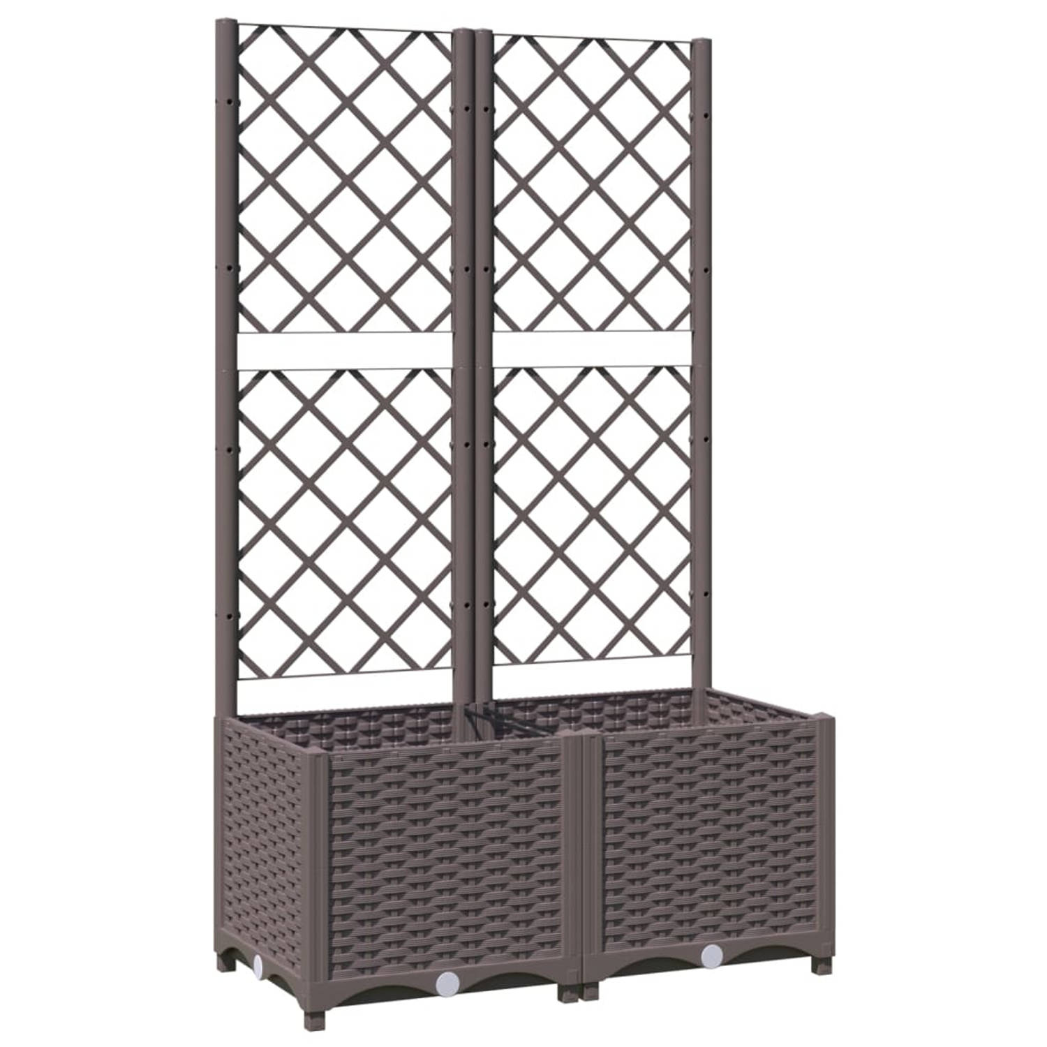 The Living Store Plantenbak Latwerk - Bruin - 80 x 40 x 136 cm - PP