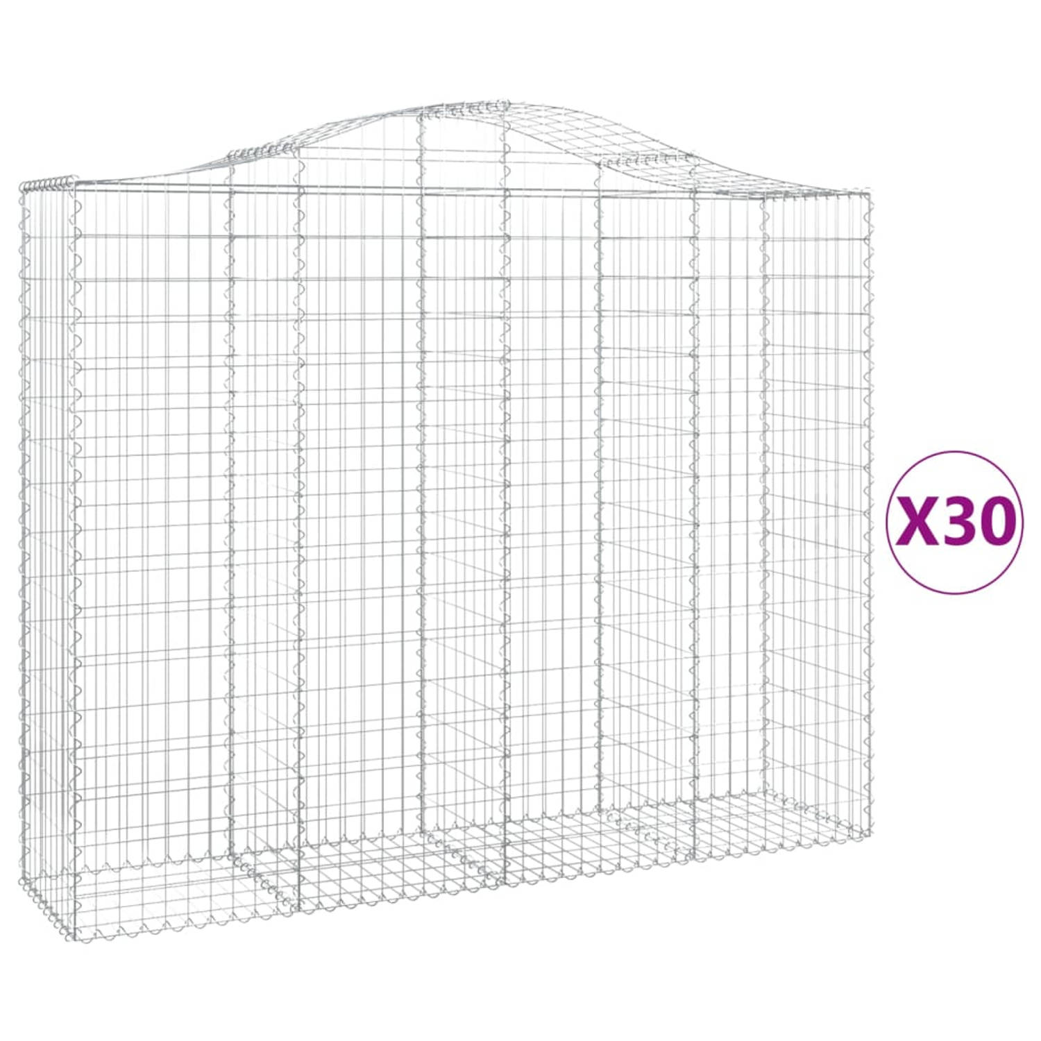 The Living Store Schanskorf - Gabion - Decoratieve Tuinbarrière - 200x50x160/180 cm