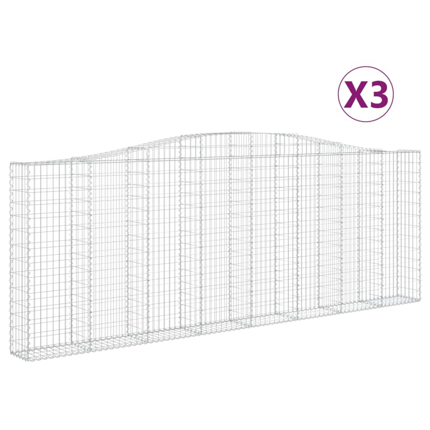 The Living Store Schanskorf Gabion - 400 x 30 x 140/160 cm - Decoratieve Geluidsisolerende Tuinbarrière