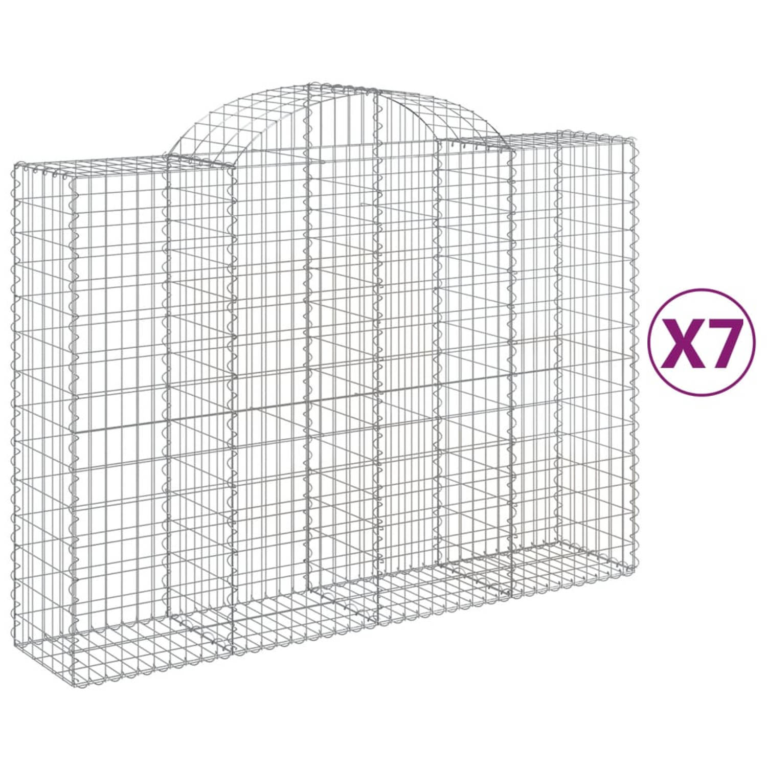 The Living Store Schanskorven Gabion 200x50x140/160 cm - Gegalvaniseerd IJzer - Duurzaam en Decoratief