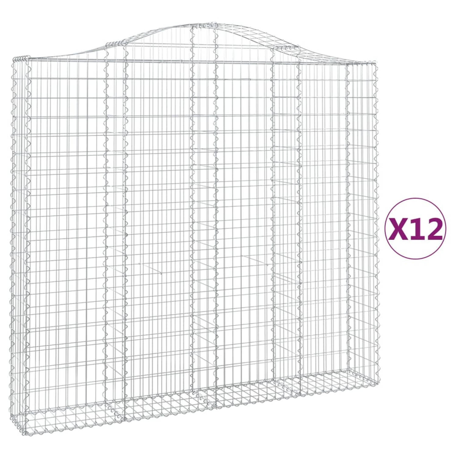 The Living Store Schanskorf - Gabion muur - 200x30x180/200 cm - Gegalvaniseerd ijzer