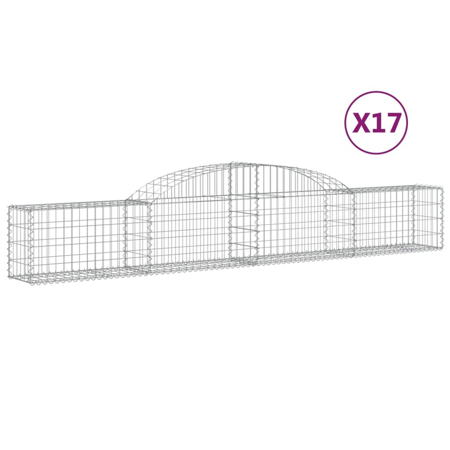 The Living Store Gabion schanskorf 300x30x40/60cm - Roestbestendig gegalvaniseerd ijzer - Decoratieve en geluidsisolerende tuinbarrière