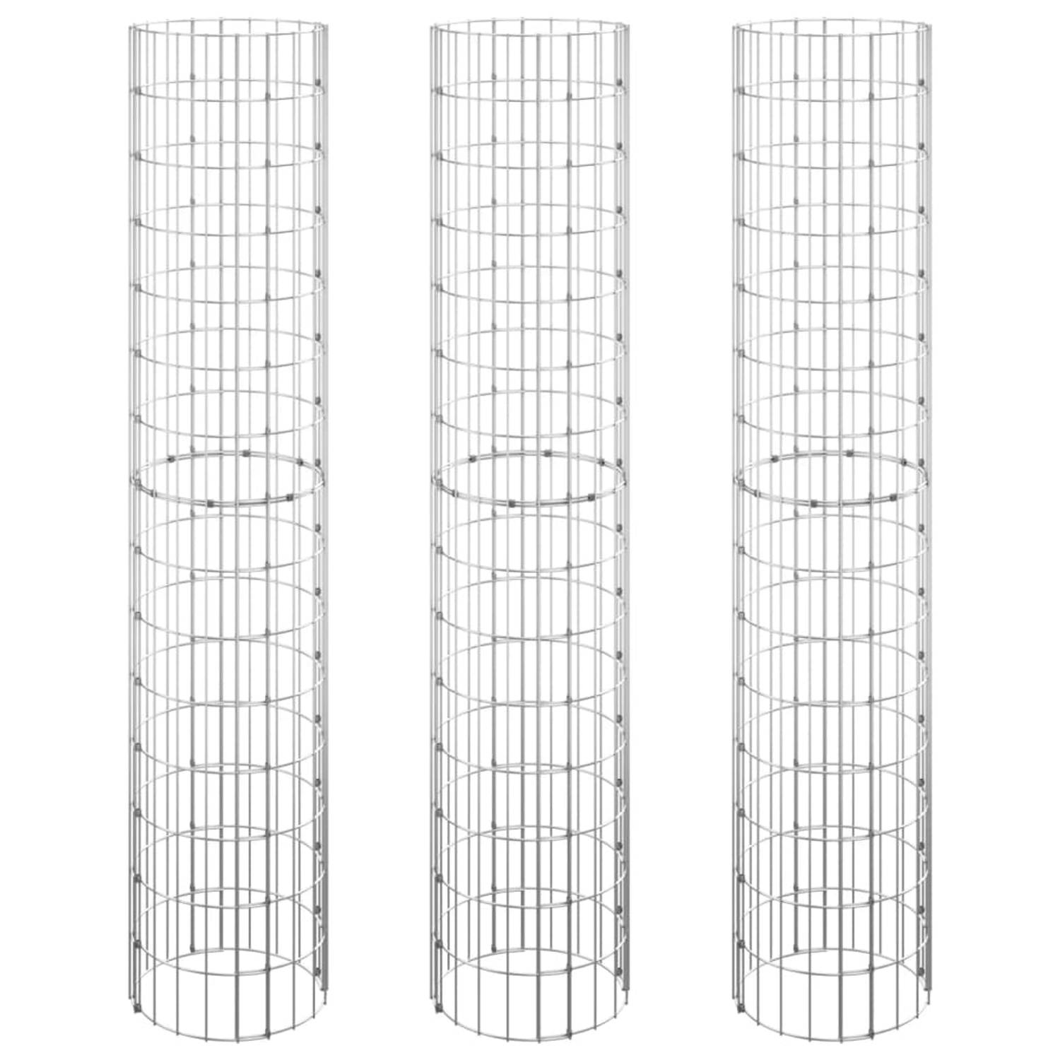 The Living Store Gabion plantenbakkenset - Verhoogd - 30 x 150 cm - Gegalvaniseerd staal