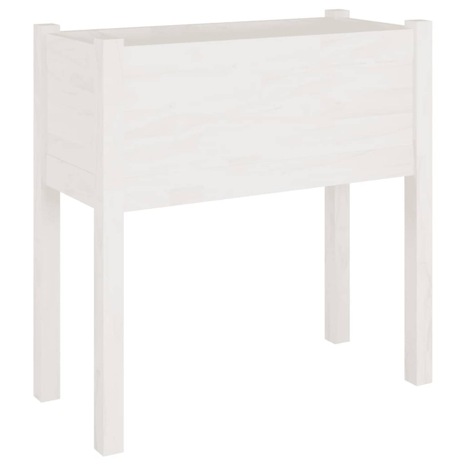 The Living Store Tuinbak Grenenhout - wit - 70 x 31 x 70 cm (L x B x H)