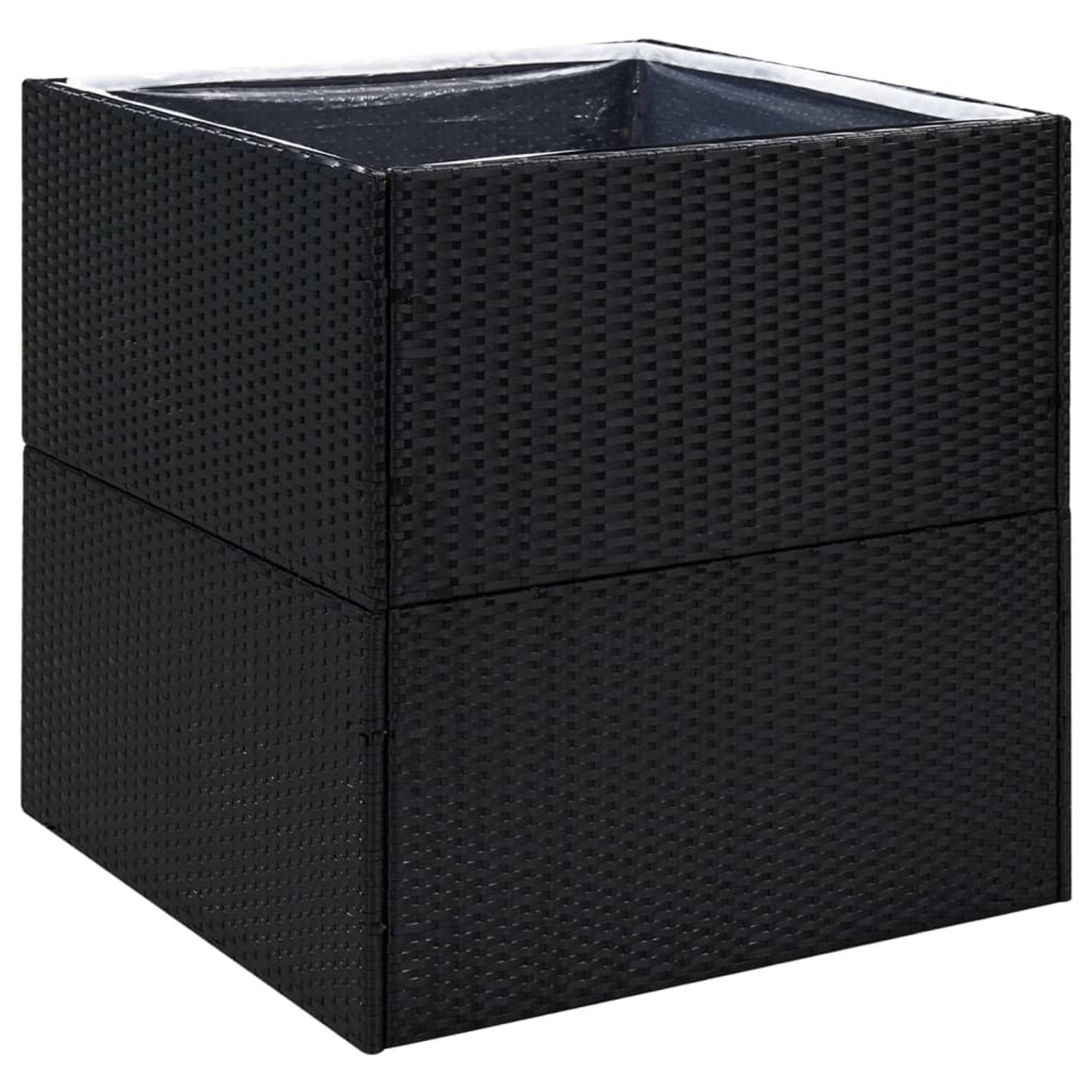 The Living Store Plantenbak Rattan - 80 x 80 x 80 cm - Stevig frame - Hoogwaardig materiaal