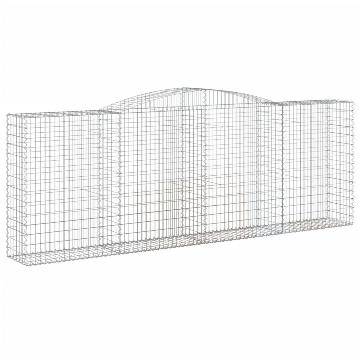 The Living Store Schanskorf Gabion - 400x50x140/160 cm - Roestbestendig gegalvaniseerd ijzer - Decoratieve tuinbarrière