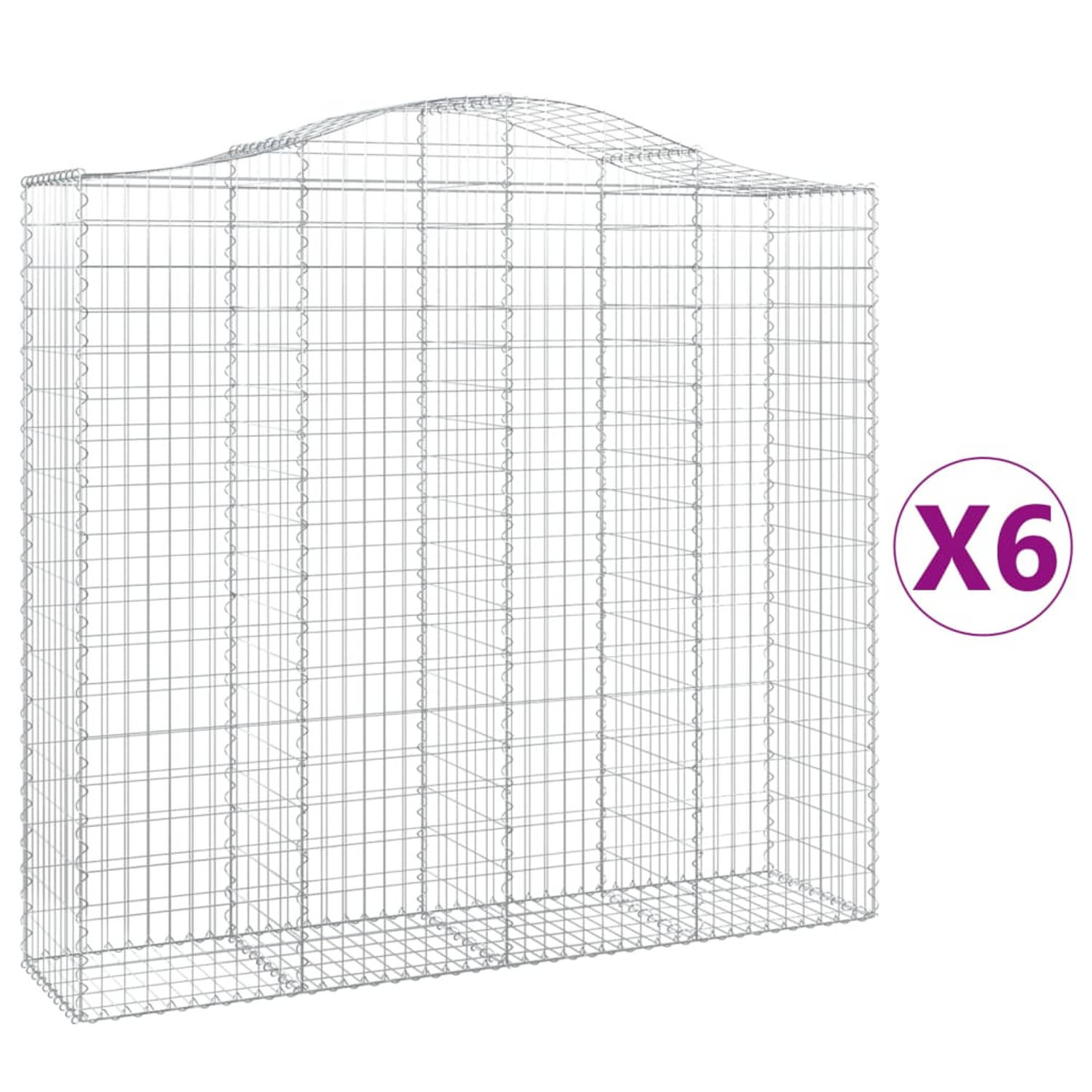 The Living Store Schanskorf - Gabion Muren - Stabiele constructie - 200x50x180/200 cm - Zilver