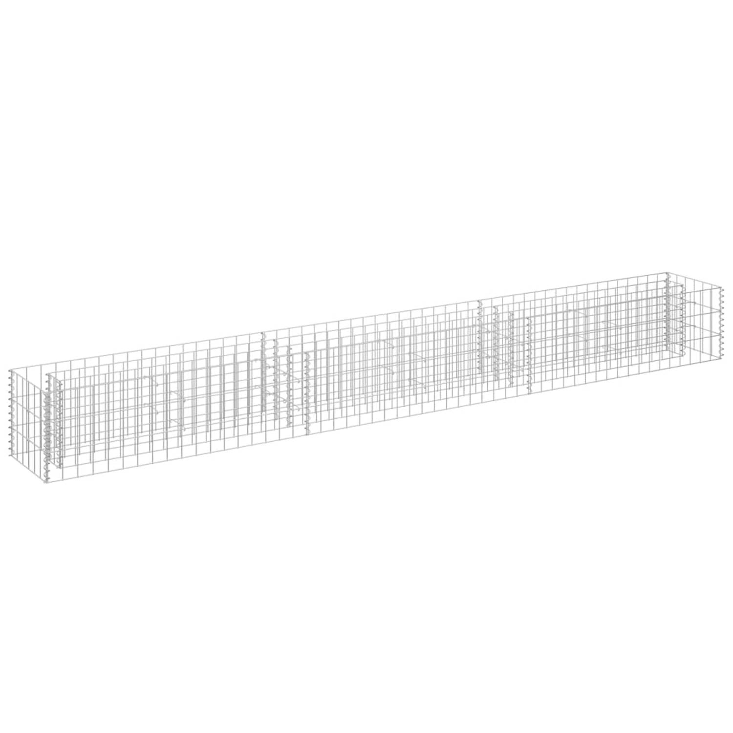 The Living Store Schanskorf plantenbak - 270 x 30 x 30 cm - Gegalvaniseerd staal