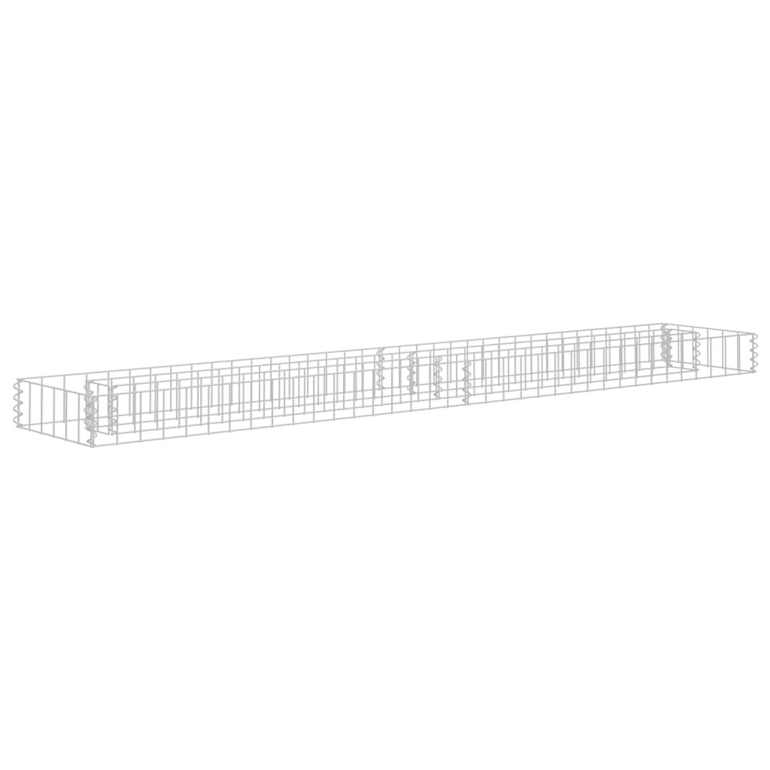 The Living Store Schanskorf plantenbak - 180 x 30 x 10 cm - gegalvaniseerd staal