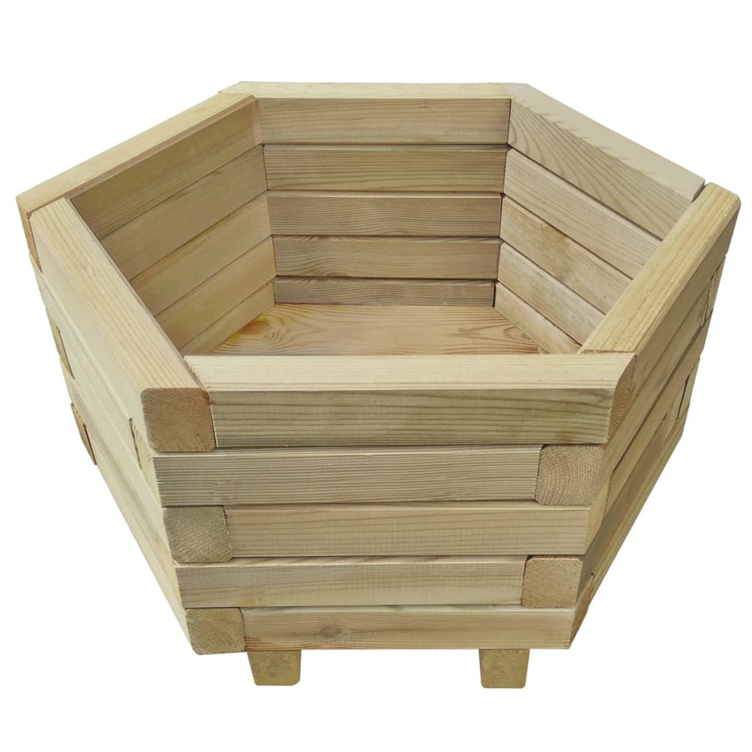 The Living Store Houten Plantenbakken - Tuin - 60 x 60 x 31 cm - Massief grenenhout