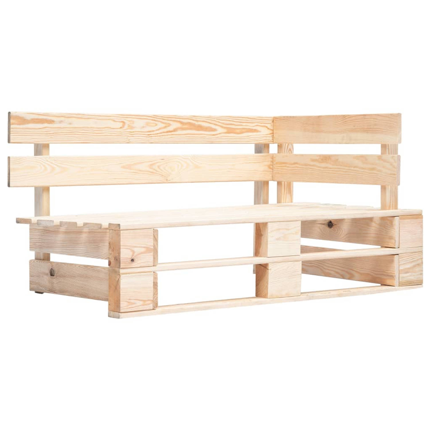 The Living Store Pallet Loungeset - Grenenhout - 110 x 65 x 55 cm - Inclusief kussens