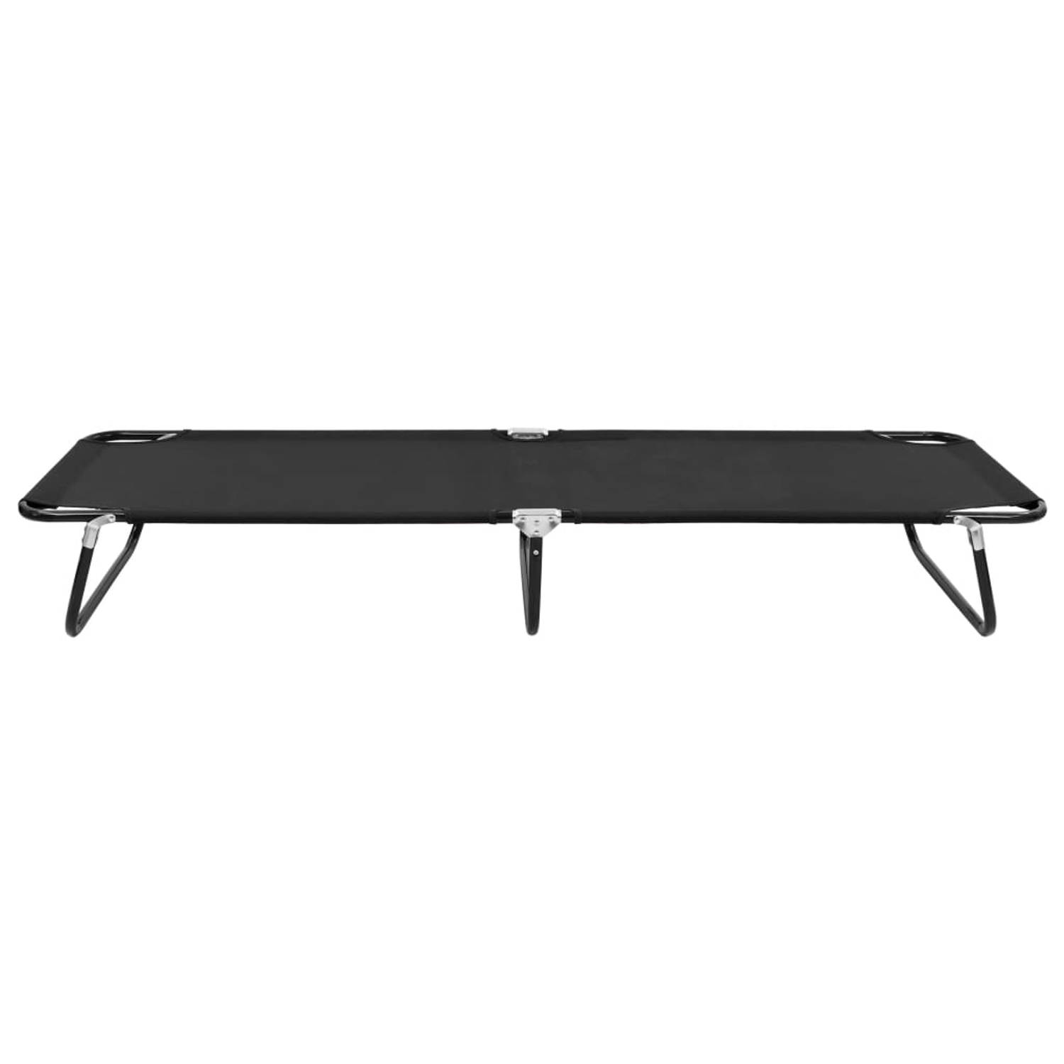 The Living Store Loungebed - Opvouwbaar Gepoedercoat Staal - 190x58x28 cm - 120 kg Draagvermogen