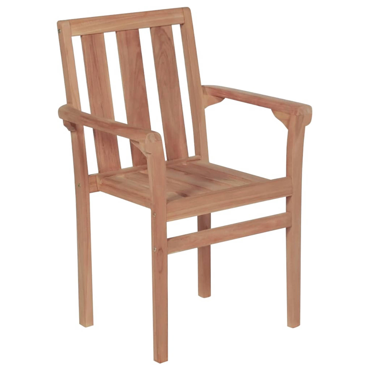 The Living Store Tuinstoelenset - Teakhout - Stapelbaar - 58x50x89 cm - 8x stoel