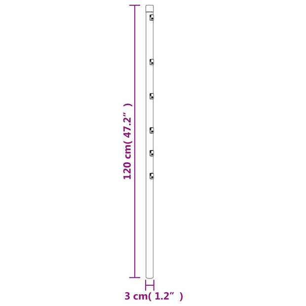 vidaXL Schuttingpalen 15 st 120 cm gegalvaniseerd staal zilverkleurig