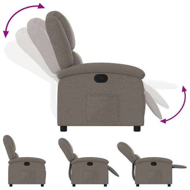 vidaXL Fauteuil verstelbaar stof taupe