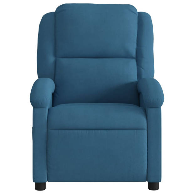 vidaXL Fauteuil verstelbaar fluweel blauw