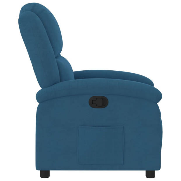 vidaXL Fauteuil verstelbaar fluweel blauw