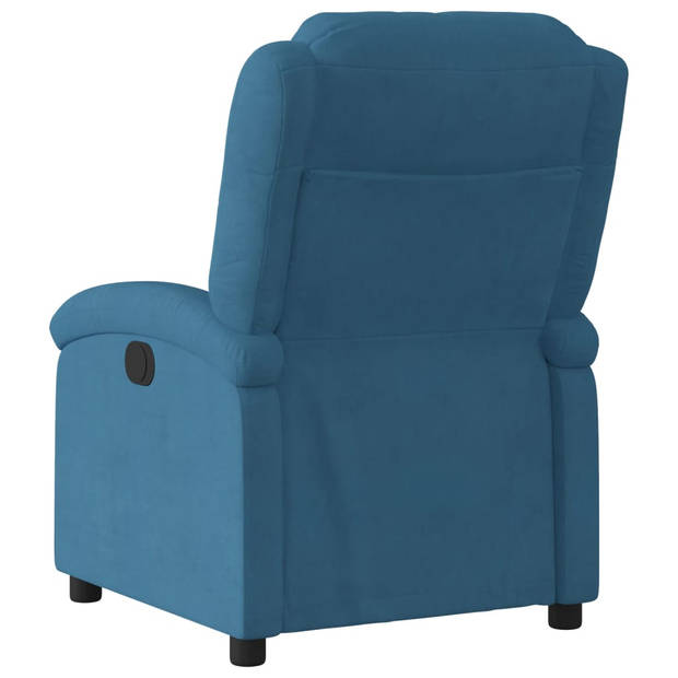 vidaXL Fauteuil verstelbaar fluweel blauw