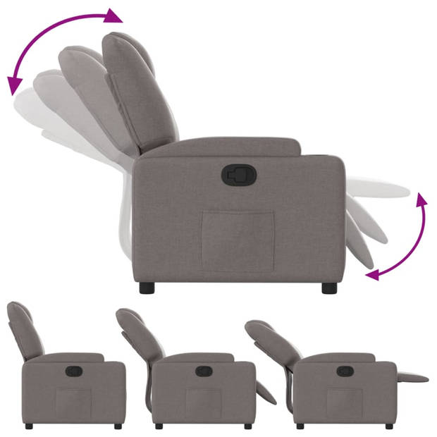 vidaXL Fauteuil verstelbaar stof taupe