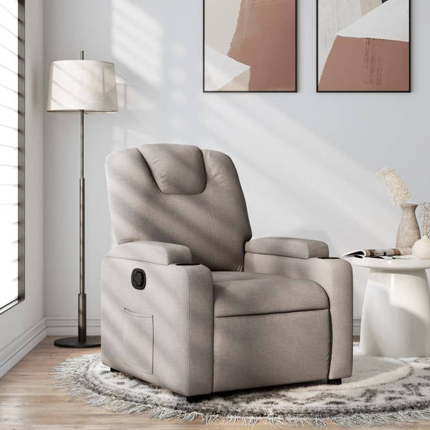 vidaXL Fauteuil verstelbaar stof taupe