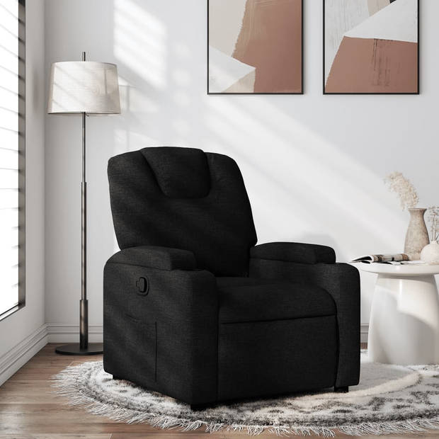 vidaXL Fauteuil verstelbaar stof zwart