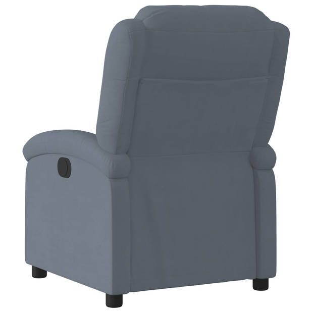 vidaXL Fauteuil verstelbaar fluweel donkergrijs