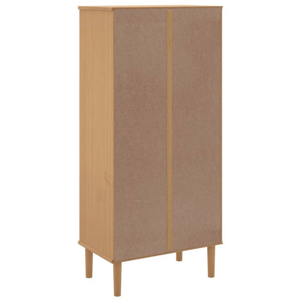 vidaXL Boekenkast SENJA rattan-look 60x35x130 cm grenenhout bruin