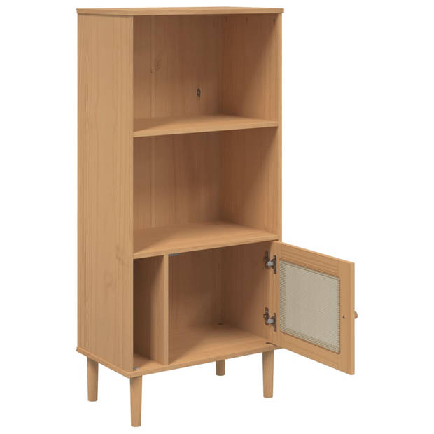 vidaXL Boekenkast SENJA rattan-look 60x35x130 cm grenenhout bruin