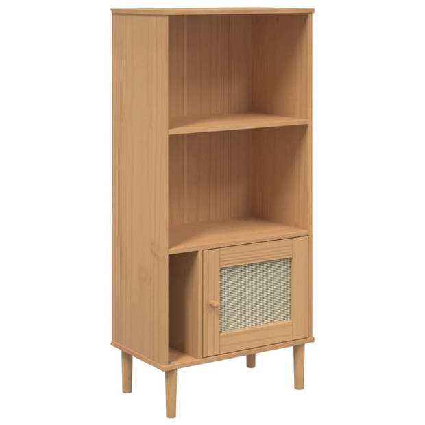 vidaXL Boekenkast SENJA rattan-look 60x35x130 cm grenenhout bruin