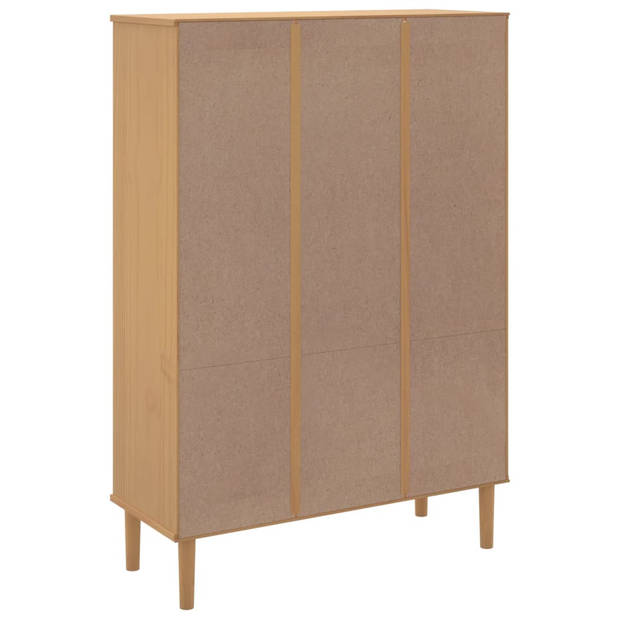 vidaXL Boekenkast SENJA rattan-look 90x35x130 cm grenenhout bruin