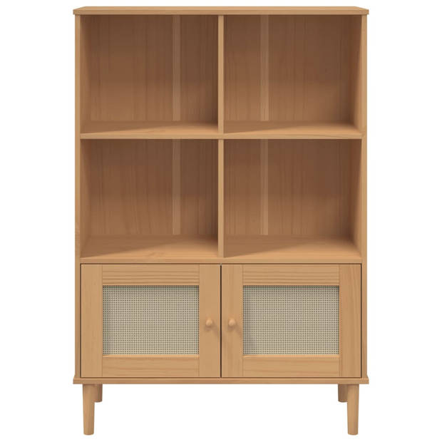 vidaXL Boekenkast SENJA rattan-look 90x35x130 cm grenenhout bruin