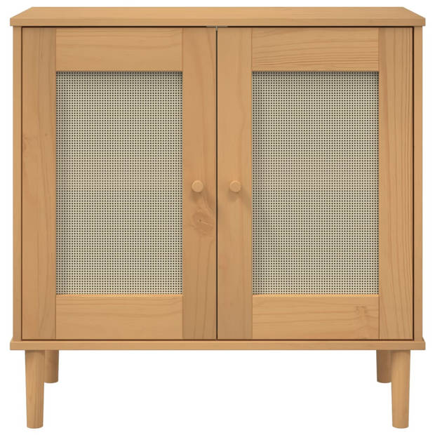 vidaXL Dressoir SENJA 80x35x80 cm rattan look massief grenenhout bruin