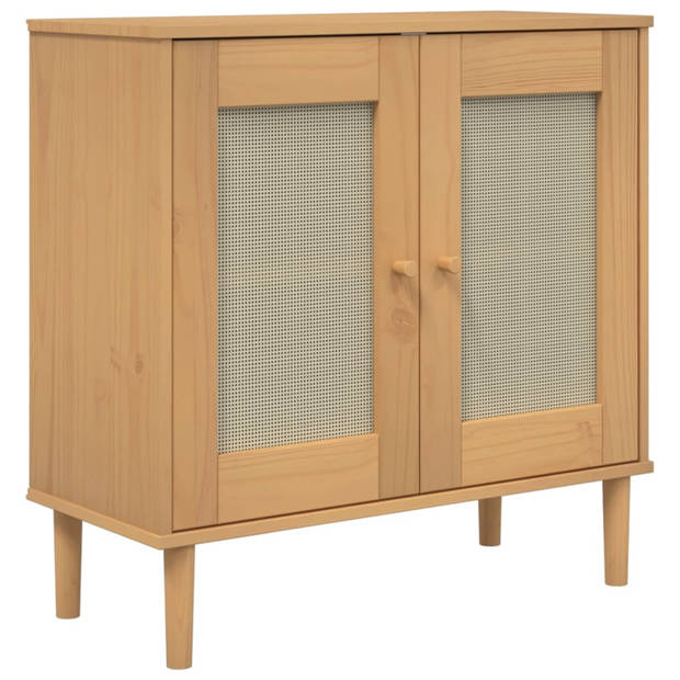 vidaXL Dressoir SENJA 80x35x80 cm rattan look massief grenenhout bruin