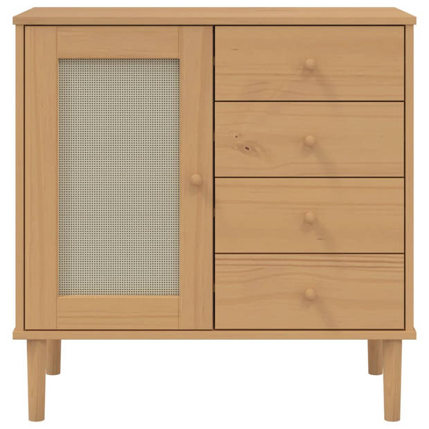 vidaXL Dressoir SENJA 80x40x80 cm rattan look massief grenenhout bruin