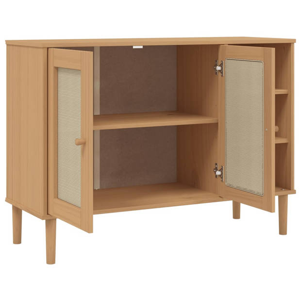 vidaXL Dressoir SENJA 112x40x80 cm rattan massief grenenhout bruin