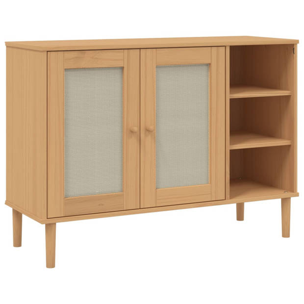 vidaXL Dressoir SENJA 112x40x80 cm rattan massief grenenhout bruin