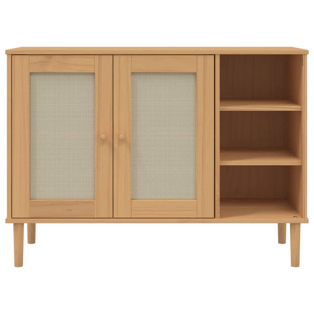 vidaXL Dressoir SENJA 112x40x80 cm rattan massief grenenhout bruin