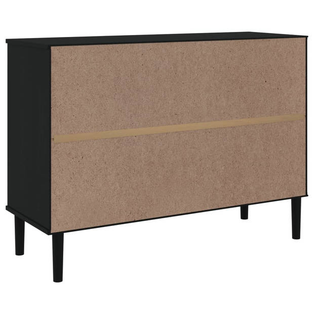 vidaXL Dressoir SENJA rattan-look 112x40x80 cm grenenhout zwart