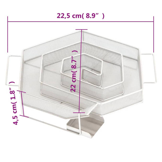 vidaXL Rookgenerator koud 6-hoekig 22,5 cm roestvrij staal