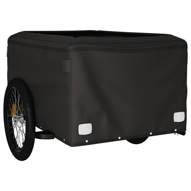 vidaXL Fietstrailer 45 kg ijzer zwart