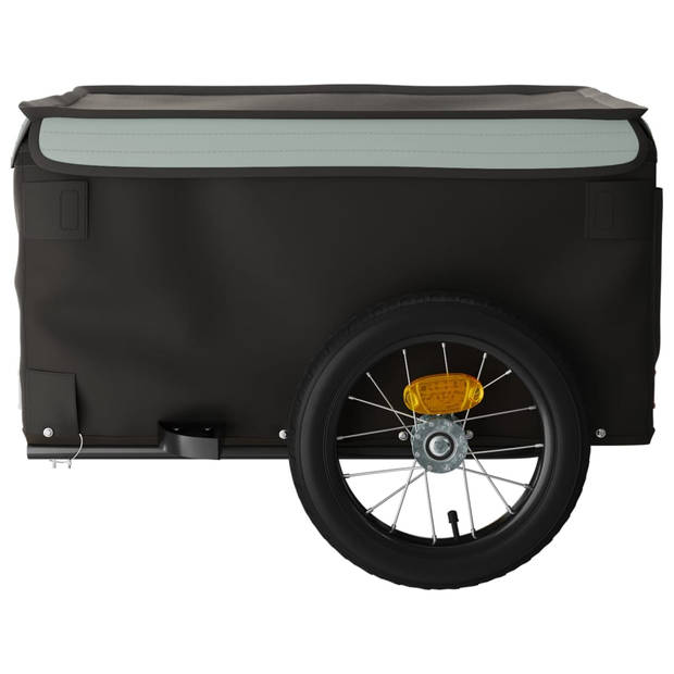 vidaXL Fietstrailer 30 kg ijzer zwart en grijs