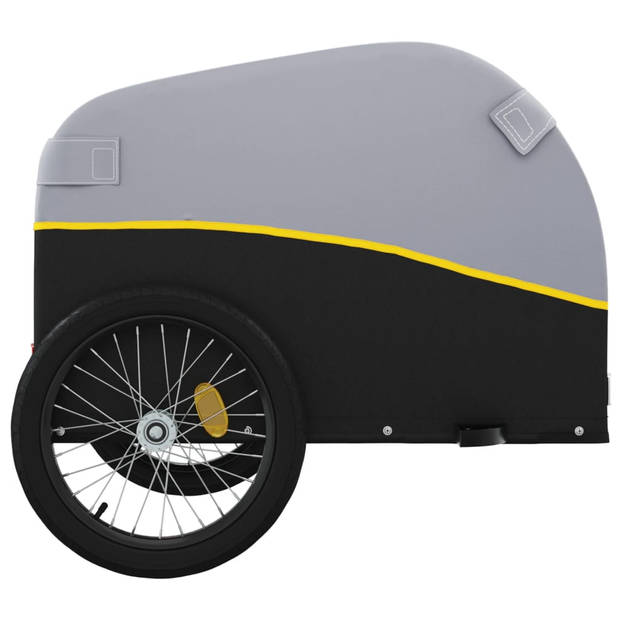 vidaXL Fietstrailer 45 kg ijzer zwart en geel