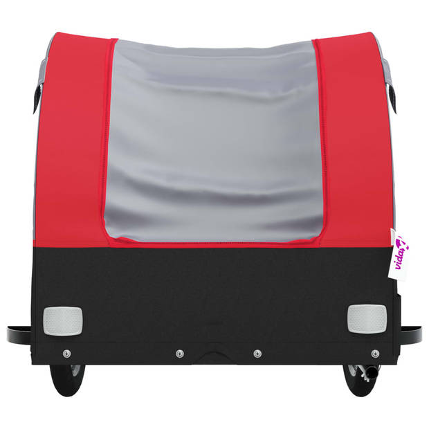 vidaXL Fietstrailer 45 kg ijzer zwart en rood