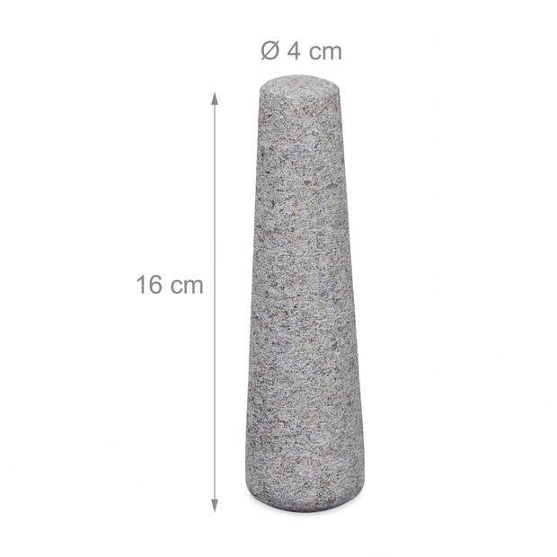 Kruidenstamper, Vijzel met stamper van graniet natuursteen 14 x 14 x 7 cm