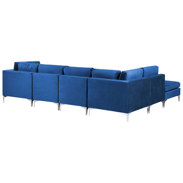 Beliani EVJA - Modulaire Sofa-Blauw-Fluweel